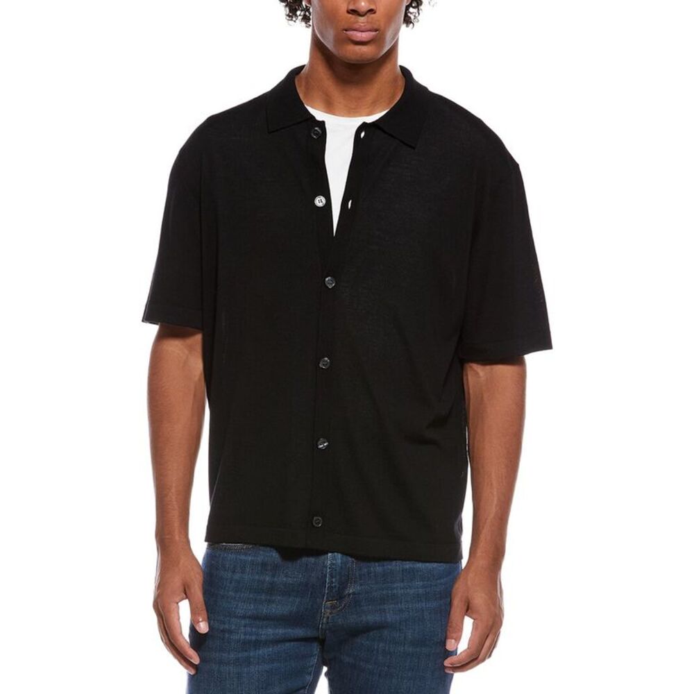 Theory Mens  Relaxed Sweater Shirt, Black